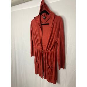 Torrid Women's Hooded Open Front Cardigan Rust Orange Size 0 Rayon